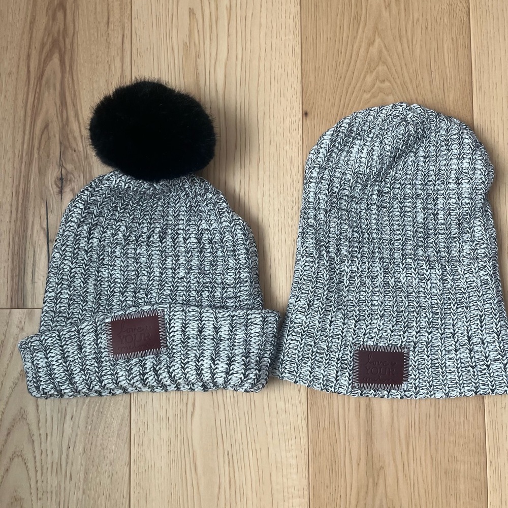 Love your Mellon Hat Beanies Lot Gray Black Speckled Slouch Stocking Hat Warm